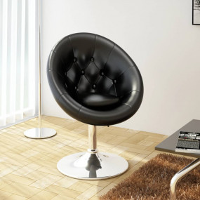 Lounge Chair Black Steel Adjustable Height-Adjustable B...