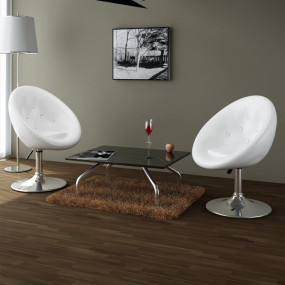 Stool Set of 2 White