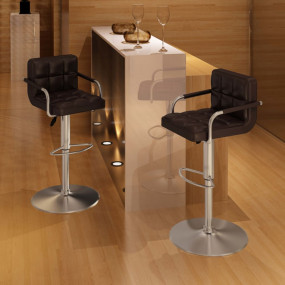 Stool Set of 2 Brown