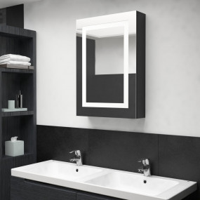 Bathroom Cabinet Shining Black MDF with melamine finish...