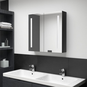Bathroom Cabinet Shining Black MDF Board with Melamine ...