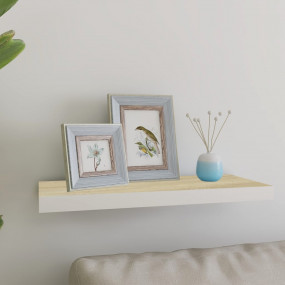 Wall Shelf Oak and White Honeycomb MDF 23.6x9.3x1.5 in