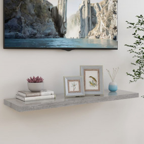 Wall Shelf Gray Honeycomb MDF, metal 35.4 in long Wall ...