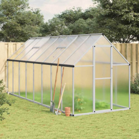 Greenhouse Silver and transparent Aluminum and polycarb...