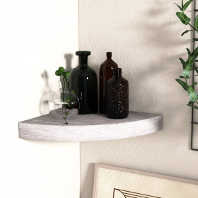 Wall Corner Shelf Concrete gray Honeycomb MDF 13.8 in c...