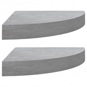Wall Corner Shelf Set of 2 Concrete Grey Honeycomb MDF,...