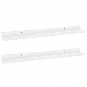 Wall Shelf Set of 2 High gloss white MDF 23.6x3.5x1.2 i...
