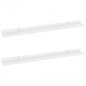 Wall Shelf Set of 2 High gloss white MDF 31.5x3.5x1.2 i...