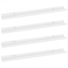 Wall Shelf Set of 4 High gloss white MDF