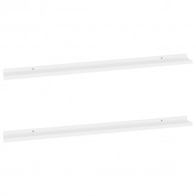 Wall Shelf Set of 2 White MDF 45.3 x 3.5 x 1.2 in Wall ...