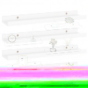 Wall Shelf Set of 4 White MDF Medium Decorative Inlays