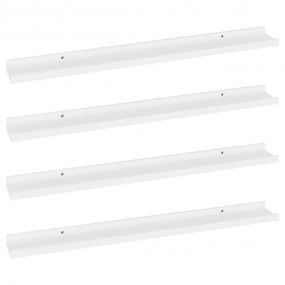 Wall Shelf Set of 4 White MDF Medium Wall mounting Wall...