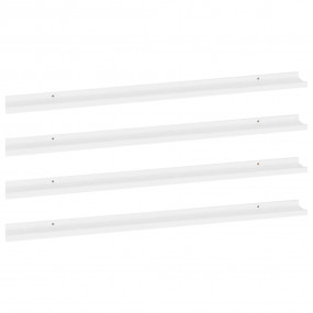 Wall Shelf Set of 4 White MDF 45.3 in Wall mounting