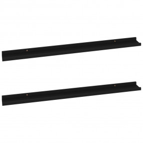 Wall Shelf Set of 2 Black MDF 39.4x3.5x1.2 in Wall moun...