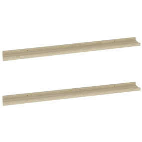 Wall Shelf Set of 2 Sonoma oak MDF Large Floating Shelf