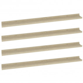 Wall Shelf Set of 4 Sonoma Oak MDF 39.4x3.5x1.2 in