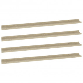 Wall Shelf Set of 4 Sonoma Oak MDF Large Wall Mounting