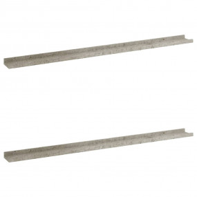 Wall Shelf Set of 2 Concrete Gray MDF 45.3 x 3.5 x 1.2 ...