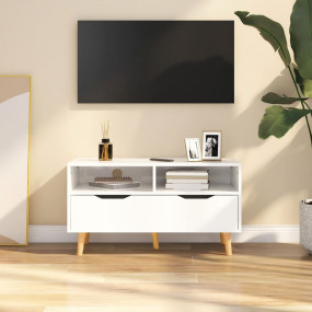 TV Cabinet High gloss white Engineered wood 35.4 x 15.7...