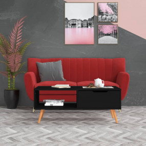 Coffee Table Black Engineered wood, MDF 39.4 x 19.5 x 1...