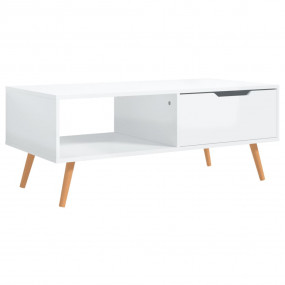 Coffee Table High Gloss White Engineered wood, MDF Medi...