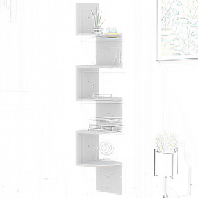 Wall Corner Shelf White Engineered wood Medium Wall Cor...