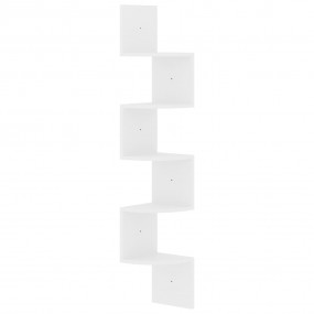 Wall Corner Shelf High gloss white Engineered wood Medi...