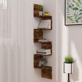 Wall Corner Shelf Smoked oak Engineered wood Medium Wal...