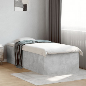 Bed Frame Concrete Grey Engineered Wood, Plywood Twin B...