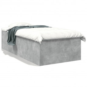 Bed Frame Concrete Grey Engineered Wood Small Single Du...