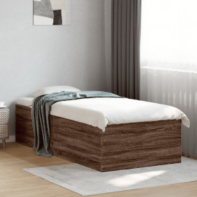 Bed Frame Brown oak Engineered wood, Plywood Small Sing...