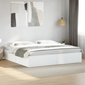 Bed Frame White Engineered wood, Plywood Super King Dur...