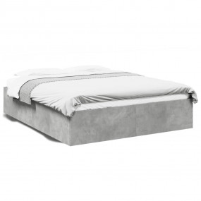 Bed Frame Concrete Grey Engineered Wood King Minimalist...