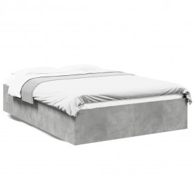 Bed Frame Concrete grey Engineered wood, Plywood Double