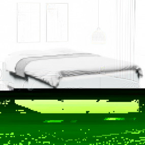 Bed Frame White Engineered wood, Plywood Double Minimal...