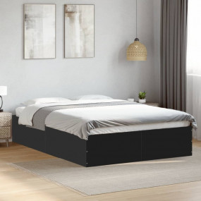 Bed Frame Black Engineered wood, Plywood Small Double