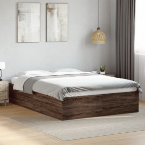 Bed Frame Brown Oak Engineered wood Small Full Minimali...