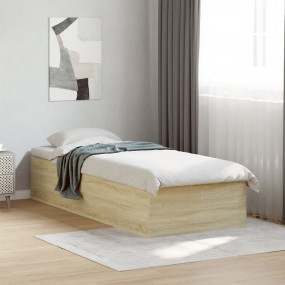 Bed Frame Sonoma oak Engineered wood Single Durable Bed...