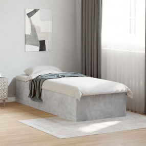 Bed Frame Concrete Grey Engineered wood, Plywood Twin B...