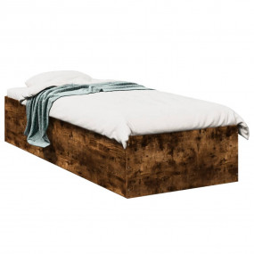 Bed Frame Smoked Oak Engineered wood Twin Bed Frame Rec...