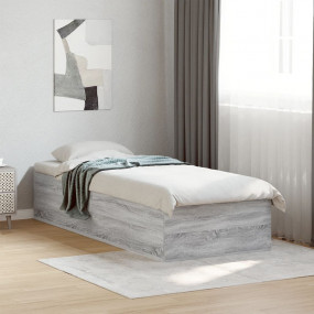 Bed Frame Grey Sonoma Engineered wood, Plywood Single S...