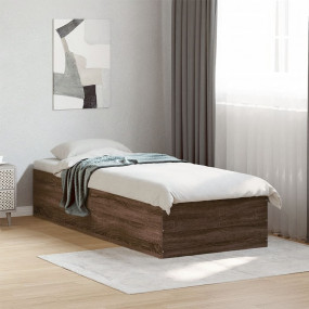 Bed Frame Brown Oak Engineered Wood, Plywood 39.4 x 78....
