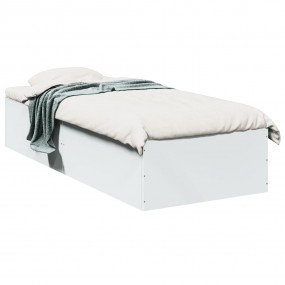 Bed Frame White Engineered Wood, Plywood Twin Minimalis...