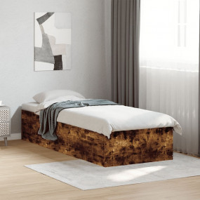 Bed Frame Smoked Oak Engineered Wood Single Modern Bed ...