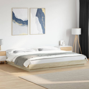 Bed Frame Sonoma oak Engineered wood Super King Bed Fra...