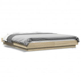 Bed Frame Sonoma oak Engineered wood, Plywood King Size...