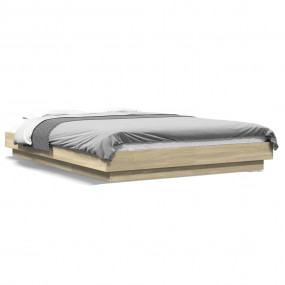 Bed Frame Sonoma Oak Engineered wood, Plywood Full Bed ...