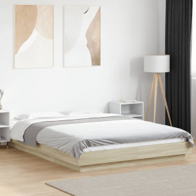 Bed Frame Sonoma Oak Engineered Wood Double Bed Frame