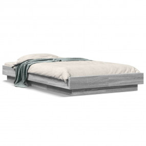 Bed Frame Grey Sonoma Engineered Wood, Plywood 39.4 x 7...