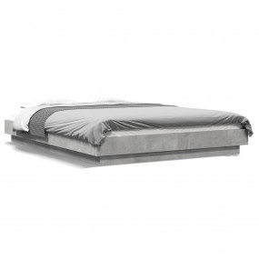 Bed Frame Concrete Grey Engineered wood, Plywood Full B...